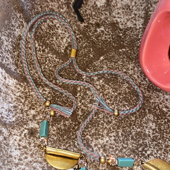 J. Crew chunky costume necklace on *adjustable* braided rope chain - Picture 4 of 7